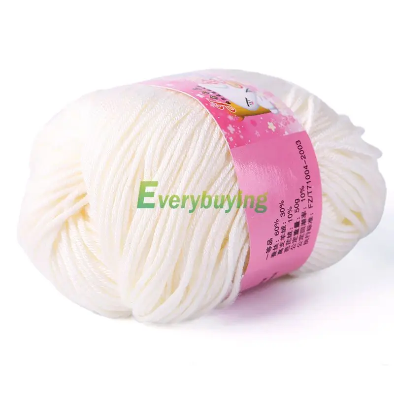 Топ 1 Skein 50 г высокое качество натуральный шелк хлопок Детский свитер мягкая пряжа вязание#68881