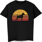 Лидер продаж, модная летняя миниатюрная футболка в стиле ретро с силуэтом солнца, Винтажная футболка для любителей собак, Мужская футболка