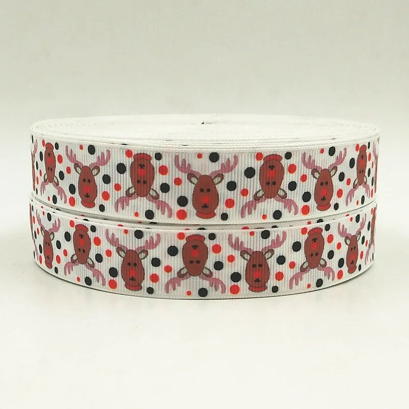 Репсовая лента Q & N с принтом оленя 7/8 дюймов 22 мм 50 ярдов/рулон|printed grosgrain ribbon|grosgrain