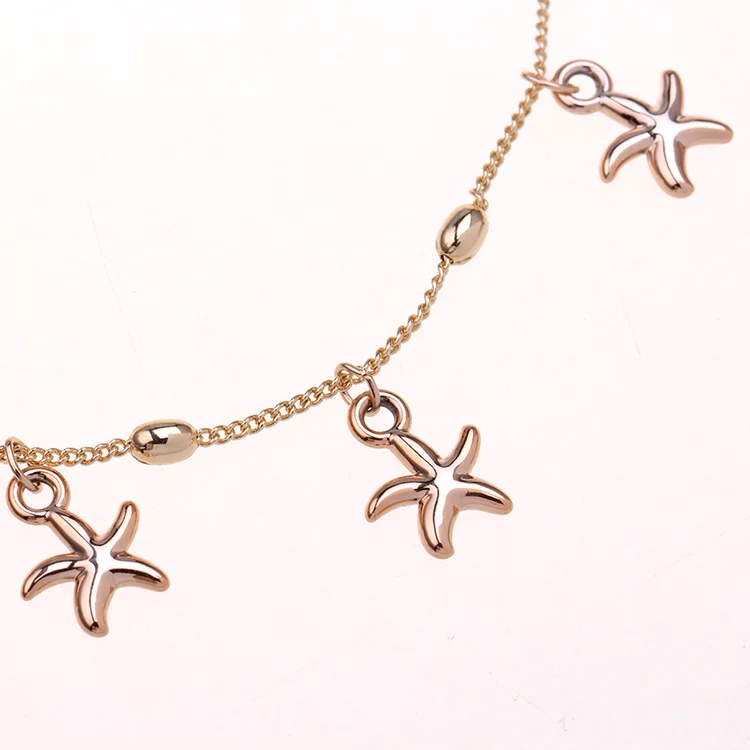 Модный милый браслет на ногу в виде морской звезды, амулеты золотого цвета, цепочка на босую ногу для женщин, сексуальные пляжные ювелирные изделия
