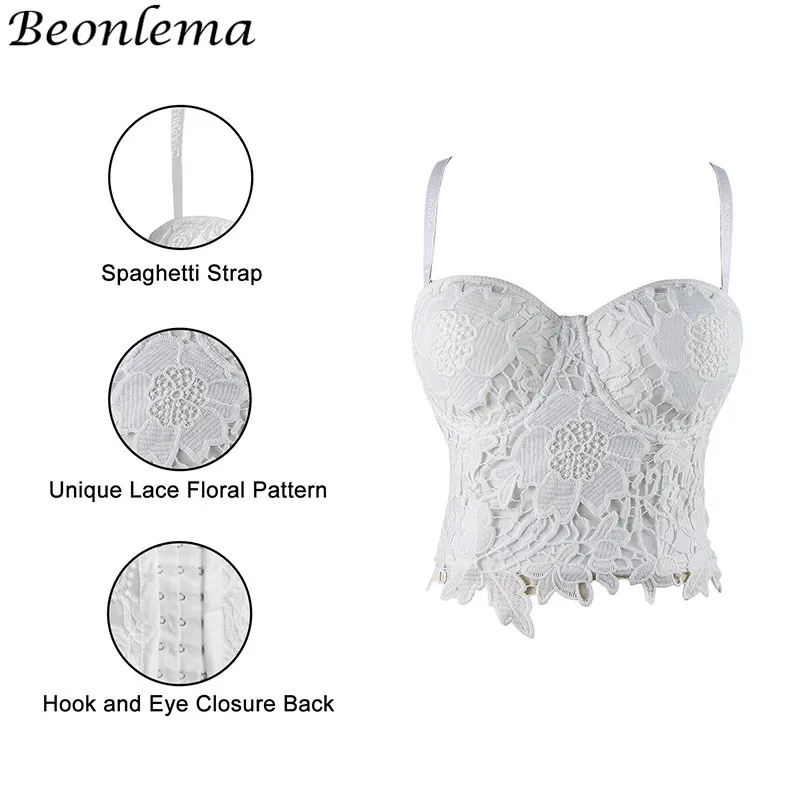 Beonlema, сексуальный белый корсет, топ размера плюс, 6XL, Overbust Korse, нижнее белье, Цветочный, кружевной, черный, готический, бюстье, для женщин, милый, свадебный корсет