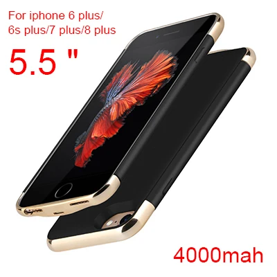 6P 6SP 7P 8P Black Для Iphone 6 6s 7 8 аккумулятор черный чехол Зарядное устройство ультра тонкий внешний резервный чехол для Iphone X XS 7 8 Plus power Bank - Цвет: 6P 6SP 7P 8P Black