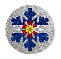 1 5inch colorado snowflake round stickers
