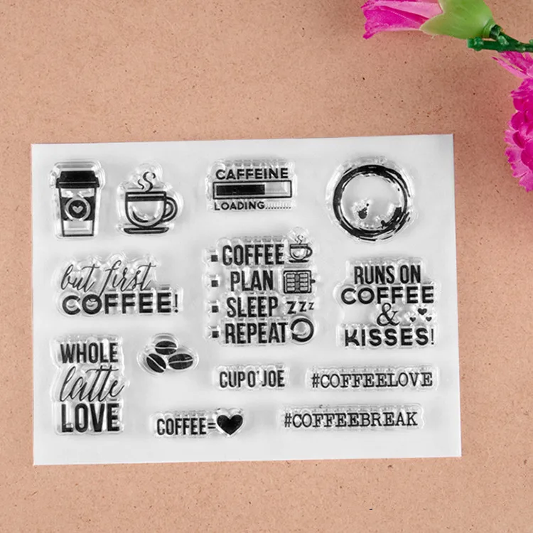 

Coffee love Clear Silicone Stamp for DIY scrapbooking/photo album Decorative craft