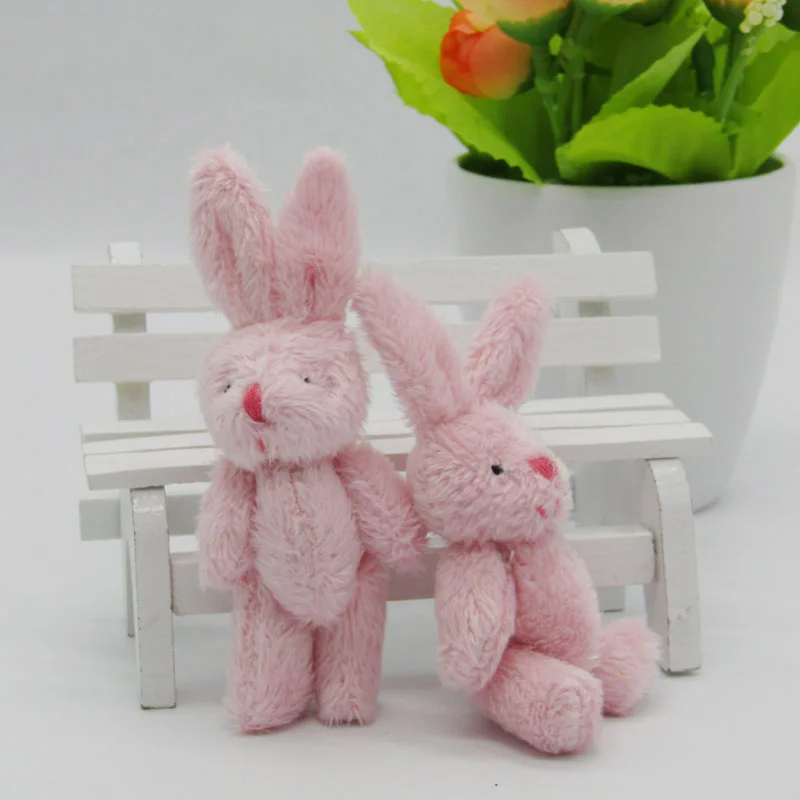 50Pcs/Lot Mini rabbit Stuffed Plush Toys 8cm Small pink Pendant Kids Birthday Gift Party Decor02602 | Игрушки и хобби