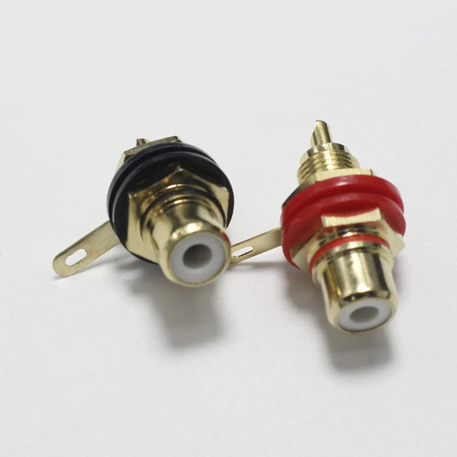 2 шт. позолоченный RCA клеммный Разъем гнездо шасси панель для усилителя