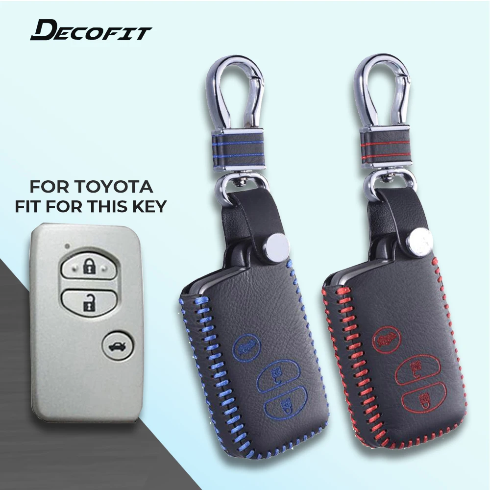 Кожаный чехол для ключей Toyota Camry Prado Crown 4Runner Venza Land Cruiser Prius Vitz 3 кнопки смарт брелок