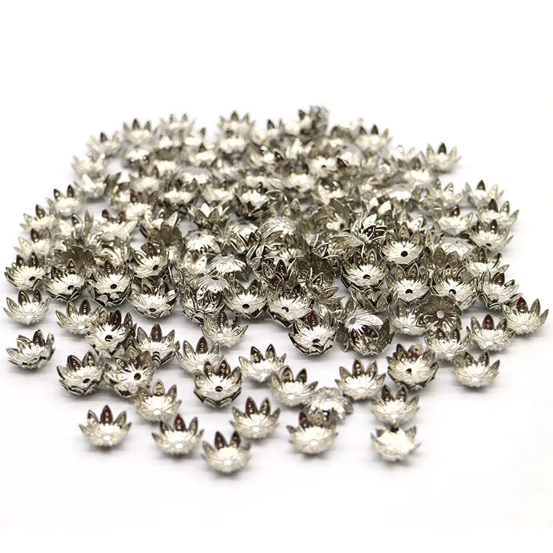200 шт./лот оптовая цена металлические чашечки с бусинами в виде восьми листьев