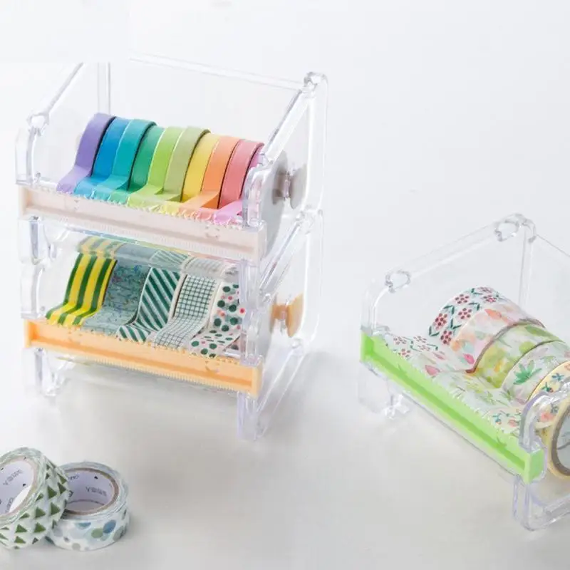Vividcraft Creative Cute Simple Transparent Adhesive Tape Dispenser Office Desktop Washi Holder With | Канцтовары для офиса и