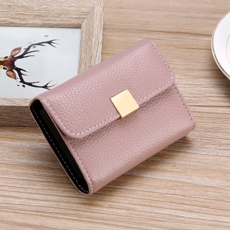 Большой емкости Портмоне кошелек женский из натуральной кожи мини бумажники