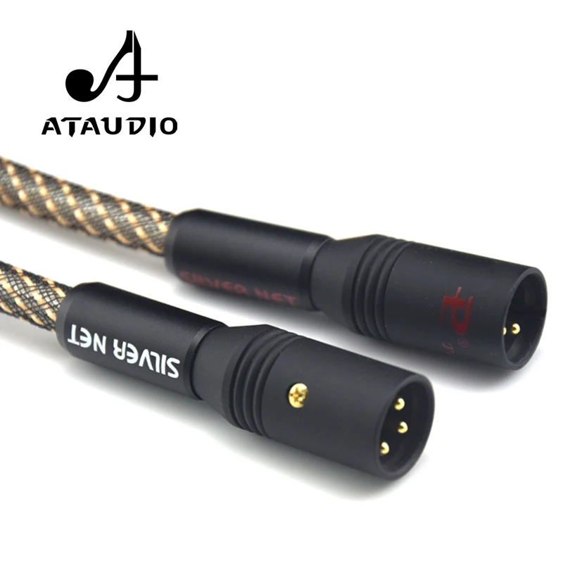 Одна пара посеребренных кабелей ATAUDIO Hifi 2 XLR кабель Hi end папа мама с позолоченным