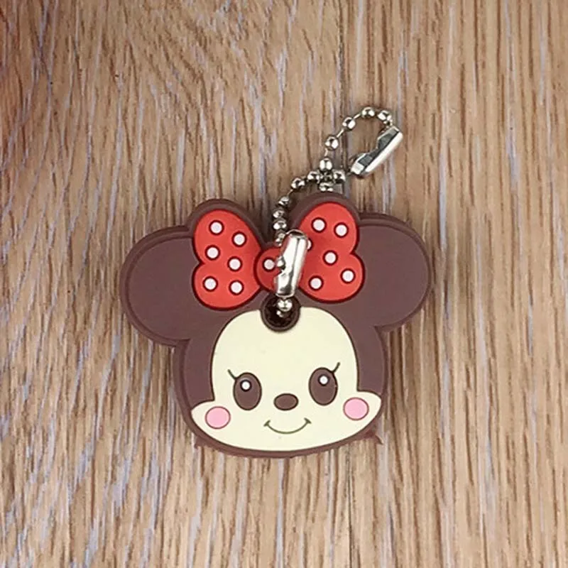 Minie 4 шт Kawaii 4 см ключ бумажник резиновый ключ держатель кошелька чехол для ключей пальто - Цвет: Minie