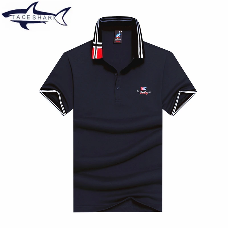 Модная мужская однотонная хлопковая дышащая деловая рубашка поло camisa polo Tace& Shark polo, Мужская брендовая рубашка polo masculina - Цвет: 02