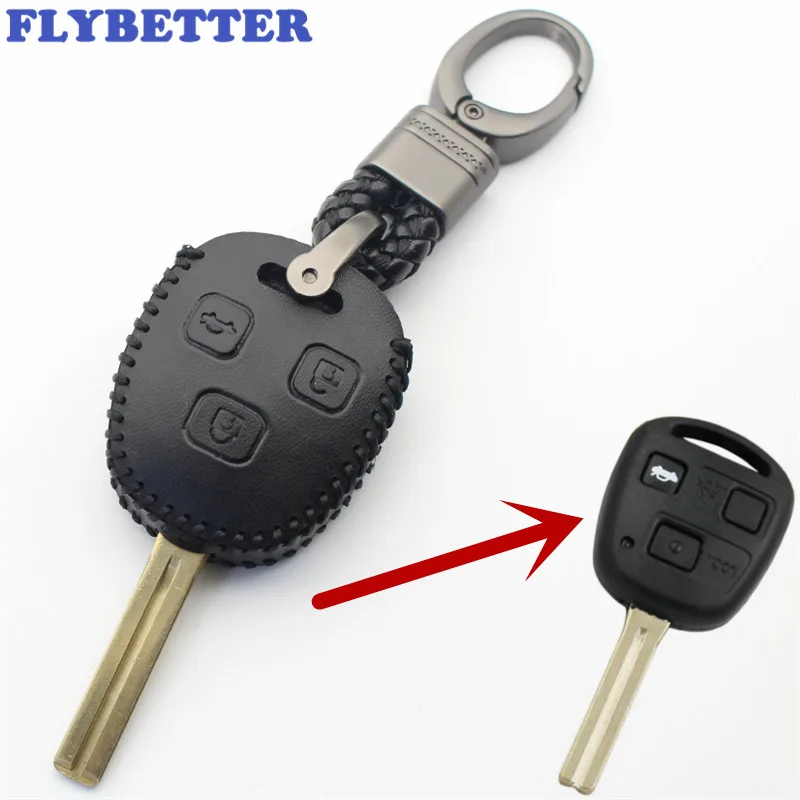 Чехол для ключей FLYBETTER из натуральной кожи чехол с тремя кнопками и дистанционным