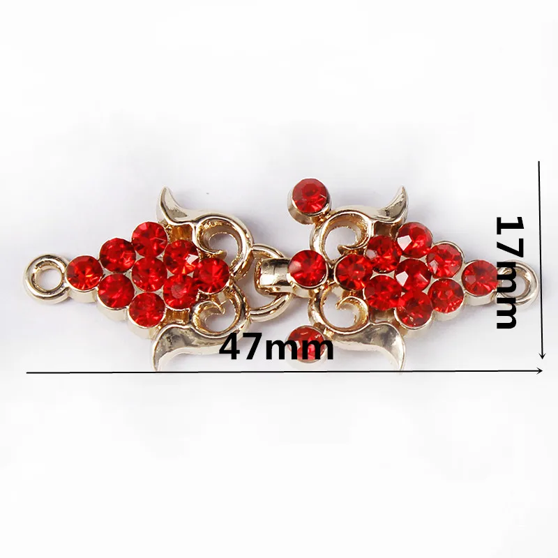 20 комплектов красные застежки с кристаллами застежка пуговица металлическая