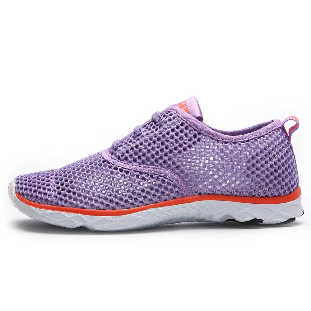 Purple8859 Aleader/Новинка года; дышащая мужская обувь; летняя пляжная обувь без застежки; женская прогулочная водонепроницаемая обувь на плоской подошве; повседневная обувь из сетчатого материала; zapatillas - Цвет: Purple8859