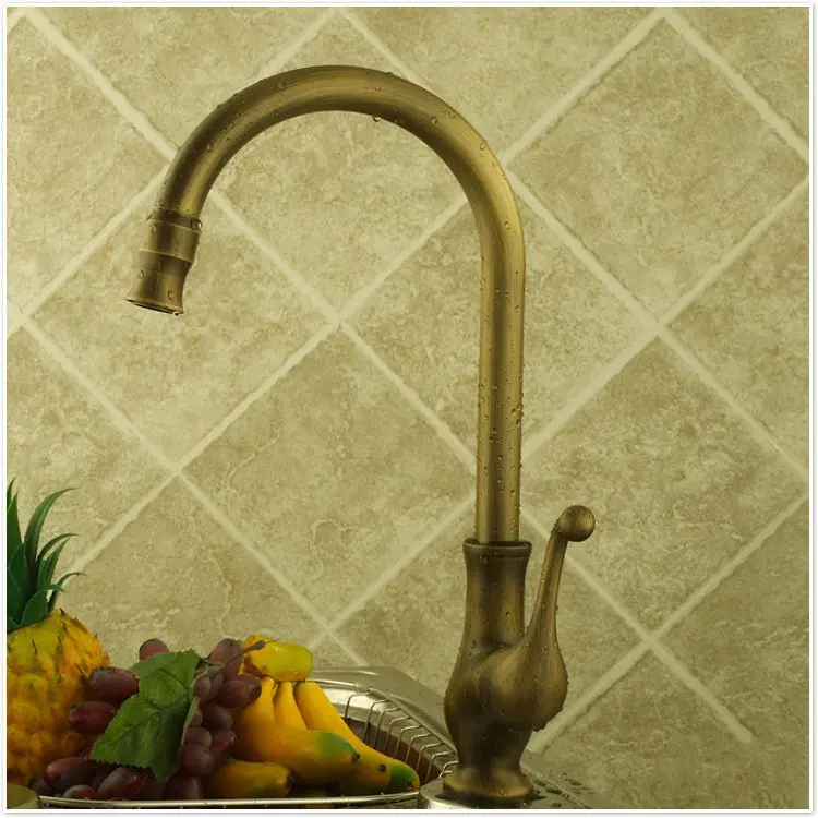 Старинный кухонный кран раковина смеситель вращающаяся для овощей из меди