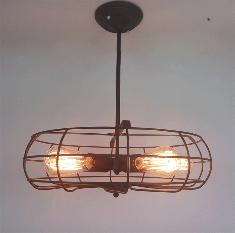 Промышленный черный металлический потолочный светильник винтажный вентилятор