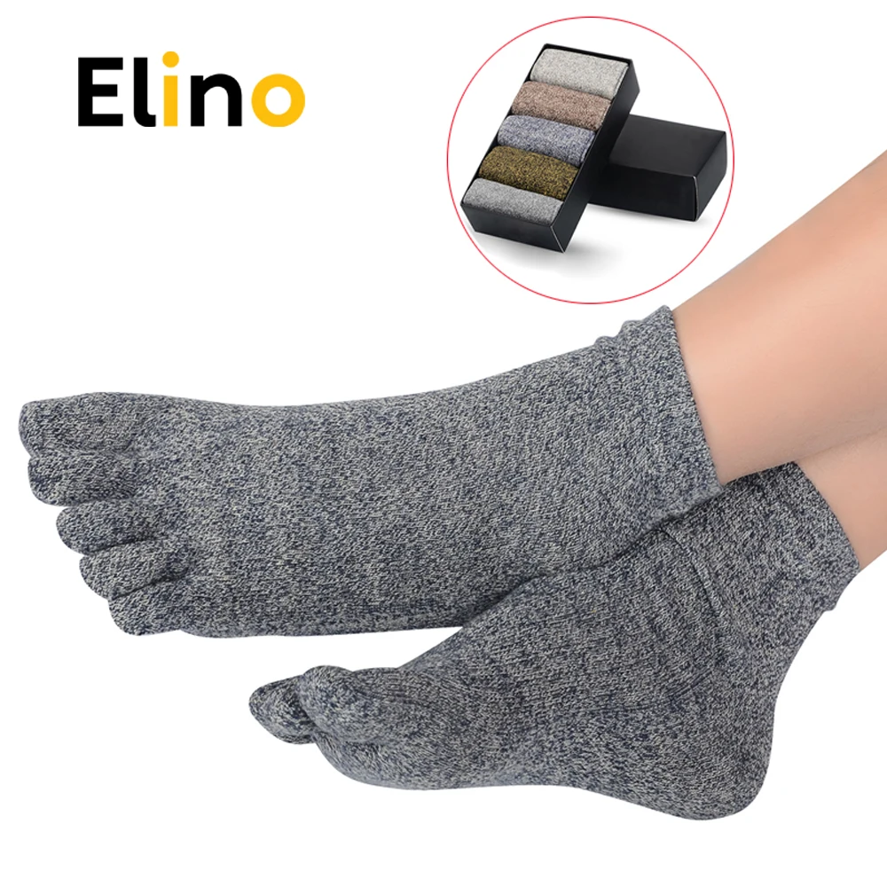 Носки для мужчин Elino 5 пар/компл. хлопковые с пятью пальцами разделяющие теплые