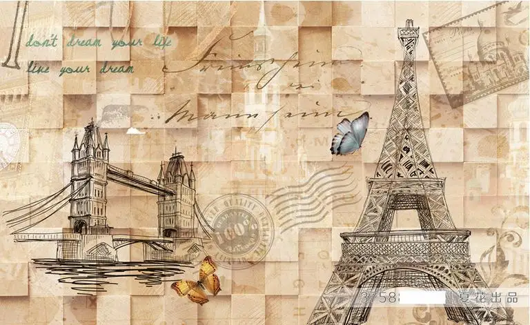 3d обои на заказ фотообои для комнаты гостиной в европейском стиле ретро с