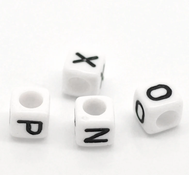 500pcs 6x6mm Mixed Letter Beads Square Alphabet Acrylic DIY Jewelry Making For Bracelet Necklace Accessories | Украшения и