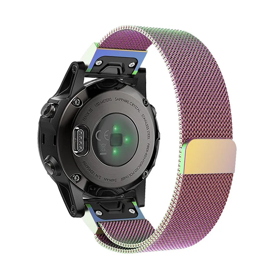 Миланские магнитные часы ремешок для Garmin Fenix 5 5S 5X20 мм 22 мм 26 мм нержавеющая сталь Металл Quick Fit Ремешки для наручных часов