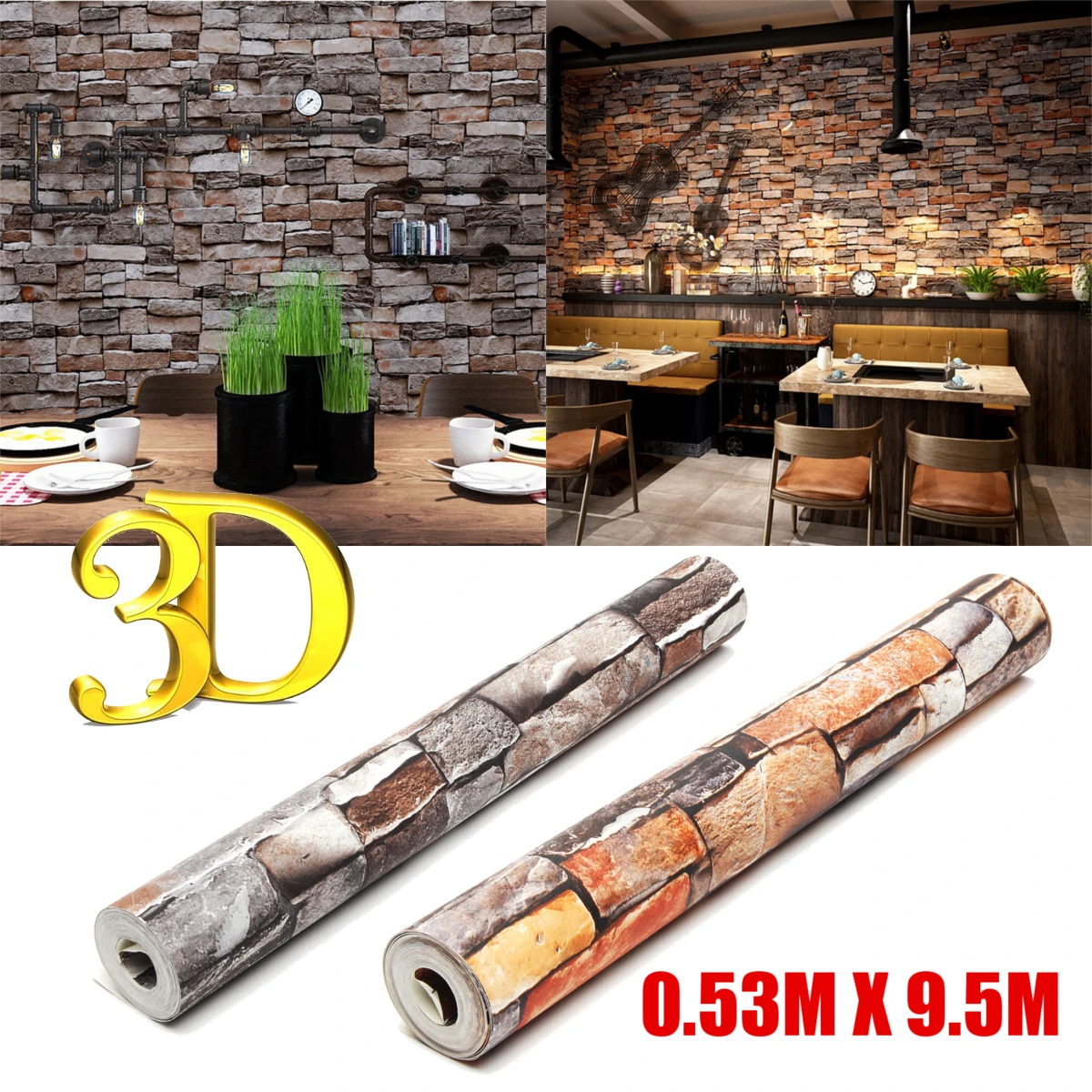 3D 0 53x10 м камень обои стереоскопический искусственный кирпичная стена для стен