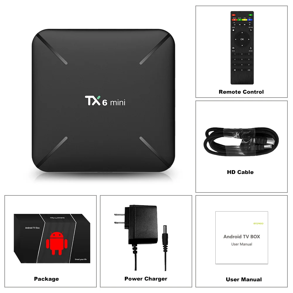 ТВ приставка TX6MINI на Android 9 0 четырехъядерный Allwinner H6 4K HD Smart TV USB 3 2 4G Wi Fi медиаплеер VS