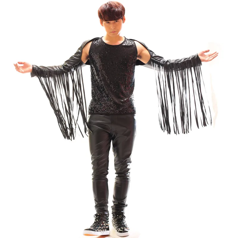 Группа рок барабан для мужчин и женщин певица DJ взрослых шоу с кисточками жилет