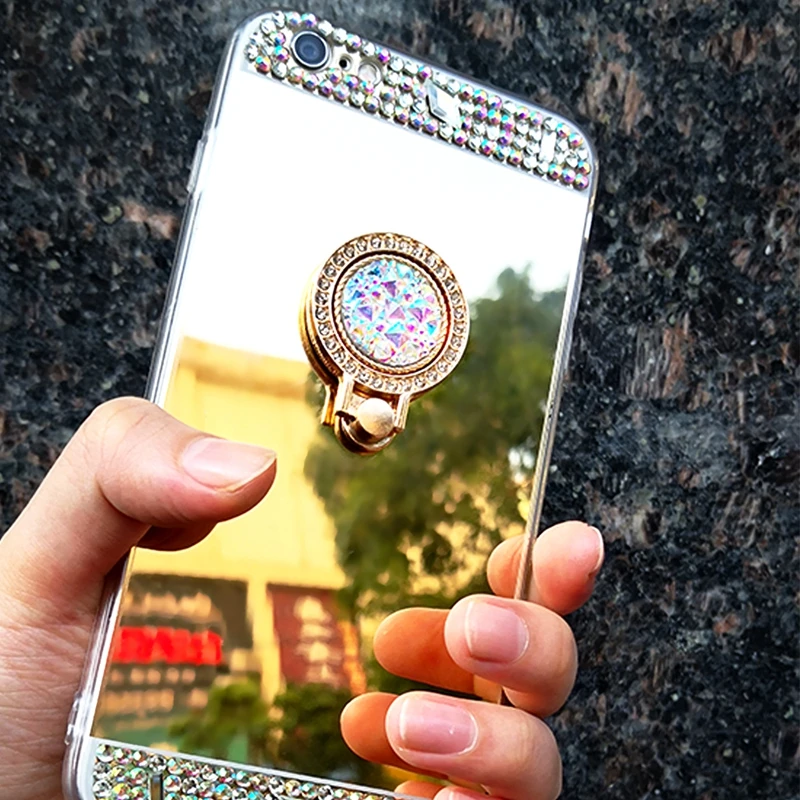 Алмазный блестящий чехол с зеркалом для iPhone XR XS MAX X 5 SE 6 6S Plus 7 8 роскошная задняя