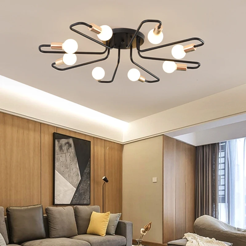 Retro Industrial Loft Nordic Pipe Wrought Iron Ceiling Light Lamp for Home Decor Restaurant Dinning Cafe Bar Room | Лампы и освещение