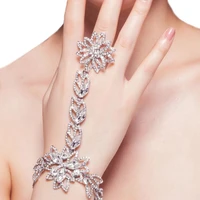 fahion bridal bracelet rhinestone hand chain charm bracelets for women wedding accessories prom jewelry gift for girls