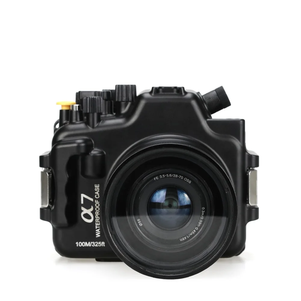 売る 新しいアップグレードアルミハウジング用ソニーa7 28〜70ミリメートルレンズ100メートル/325ft水中防水カメラハウジングケース