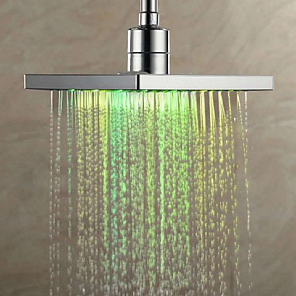 

LED Water Powered Rain Shower Head Bathroom Head Faucet Valve Tap Showerhead Rainfall Shower Head Rain Shower new