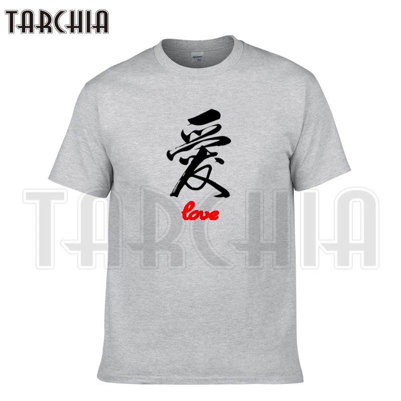 Футболка TARCHIA мужская с надписью Love хлопок короткий рукав Повседневная модная