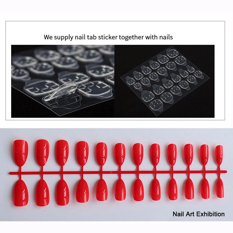 24 шт./компл. небесно-голубые накладные ногти острый конец французские для дизайна