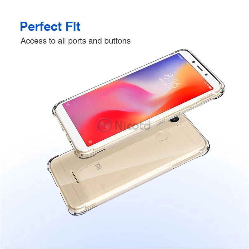 ТПУ чехол для Redmi 6 6A Прозрачный чехол для телефона Xiaomi Xiomi 6pro 6 6A прозрачный ТПУ Силиконовый противоударный мягкий силиконовый чехол