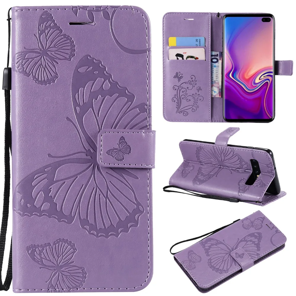 360 Magnetic Full For Samsung Galaxy Note 9 8 S9 S10 Plus Lite S10E Stand Wallet Case Soft TPU Leather 3D Butterfly Flip Cover | Мобильные