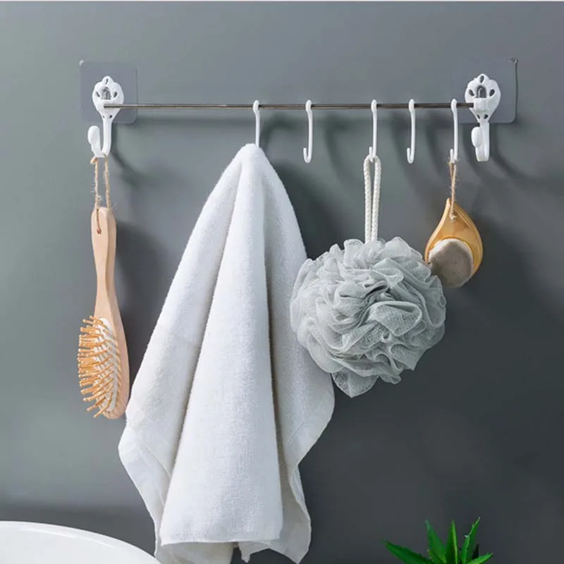 Многофункциональные Бесплатные пробивные 7 ряд крючков крючки для кухни и ванной