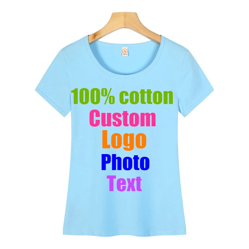 Хлопковая женская футболка с круглым вырезом и коротким рукавом логотипом