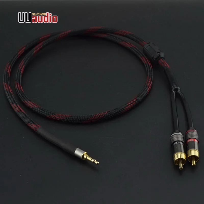 Лидер продаж! Hi Fi аудио кабель от 3 5 мм до 2 RCA с сетчатой сеткой для Mp3 AMP DAC|3.5mm to rca|rca
