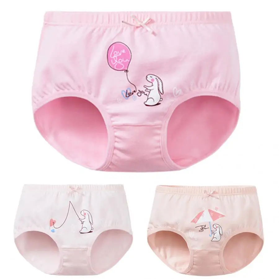 3 шт. мягкий образец мультяшного принта для маленьких девочек нижнее белье милые