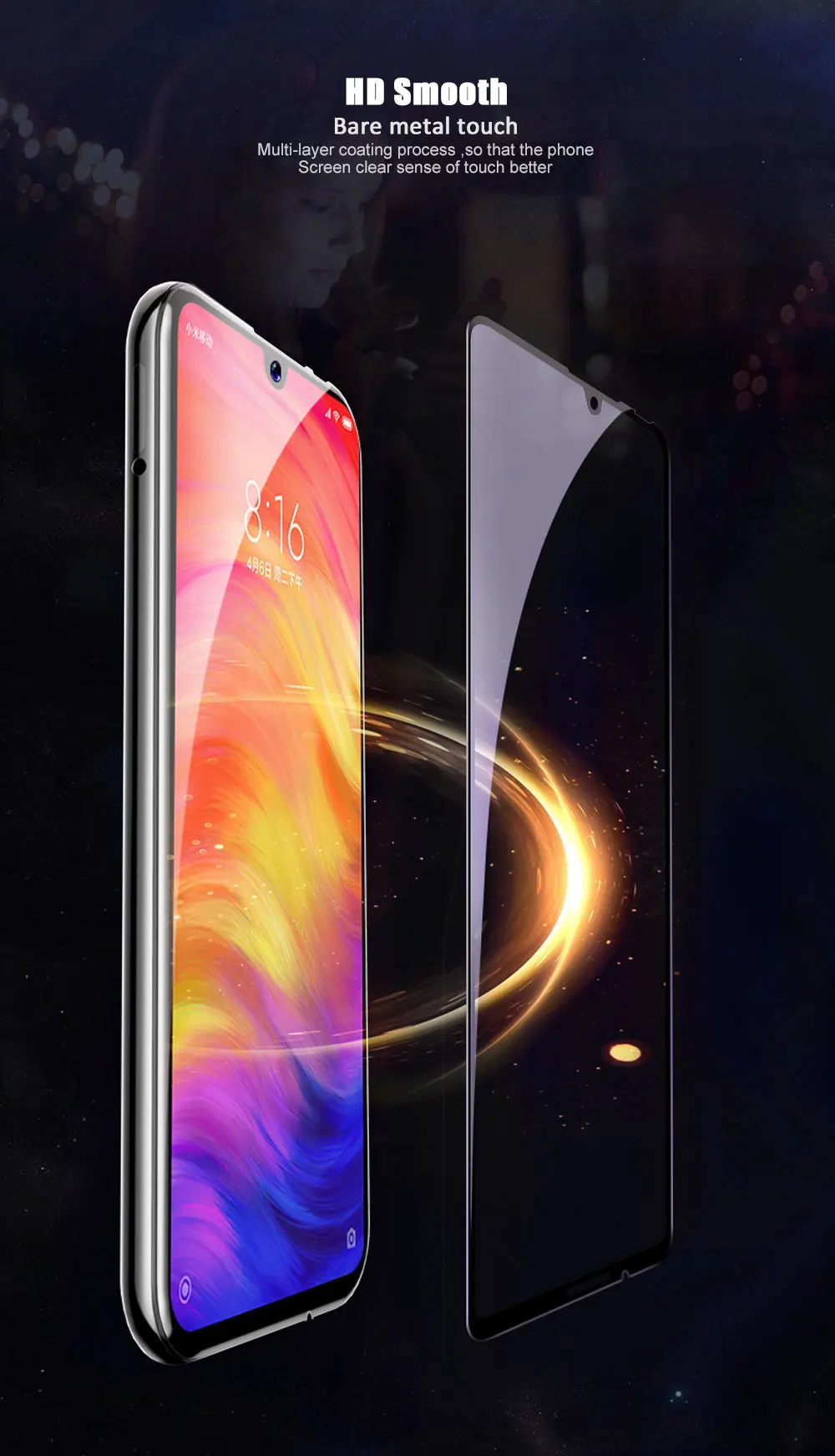 Полностью закрывающее стекло для Xiaomi Redmi Note 7, ультратонкая защитная пленка из закаленного стекла с защитой от царапин, HD защита для экрана, стекло для Redmi Note 7