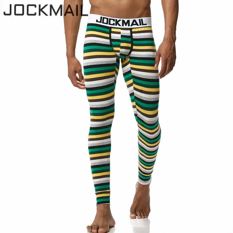 JOCKMAIL, мужское термобелье, Приталенные брюки, модное мужское нижнее белье, штаны в полоску, с принтом, камуфляж, sous vete, Мужские t homme