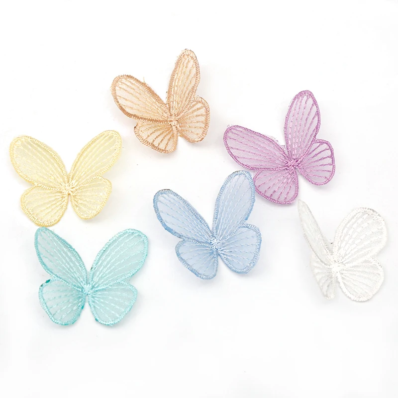 

Lace Color Cloth Butterfly Hair Accessories DIY Handmade Earrings Hair Components Jewelry Material 8pcs