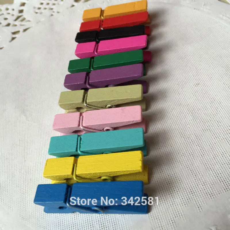 X500 Ассорти Цвет прищепки для Свадебная вечеринка украшения 35 мм мини свадебное