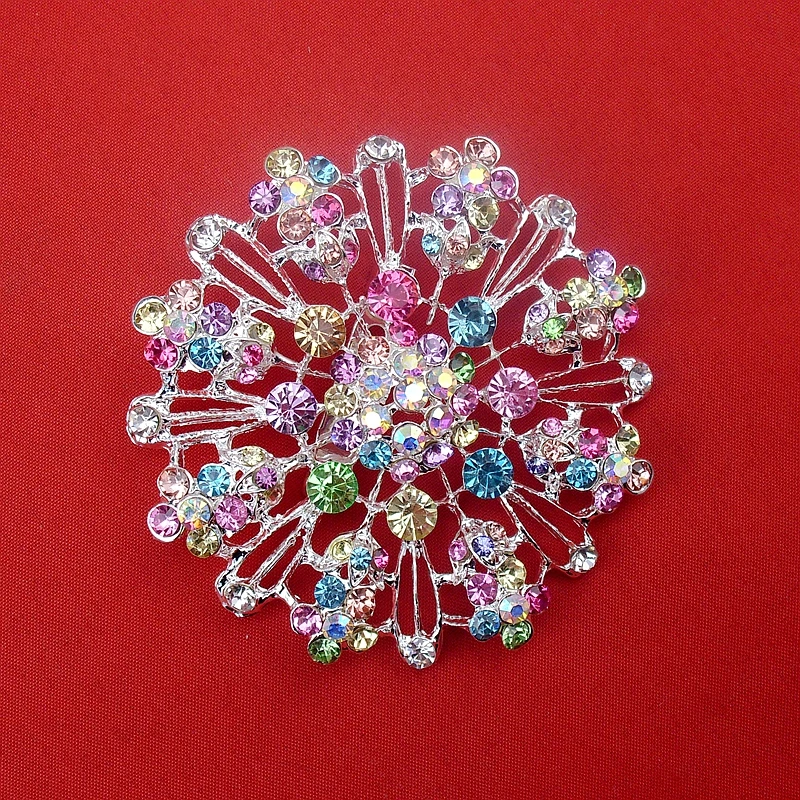 Модный зимний разноцветный хрусталь свадебная брошь подружки невесты с