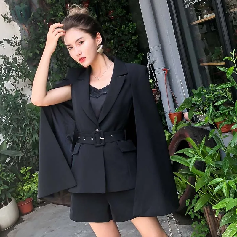 YNZZU Chic, однотонный осенний женский плащ костюм, Элегантный Тонкий Двухсекционный плащ, Женский Длинный блейзер в стиле Хол, куртки YO858