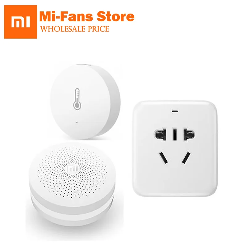 Xiaomi 3 в 1 датчик температуры и влажности/умная розетка WiFi Пульт дистанционного управления/домашний Многофункциональный шлюз Android IOS APP - Цвет: Серый