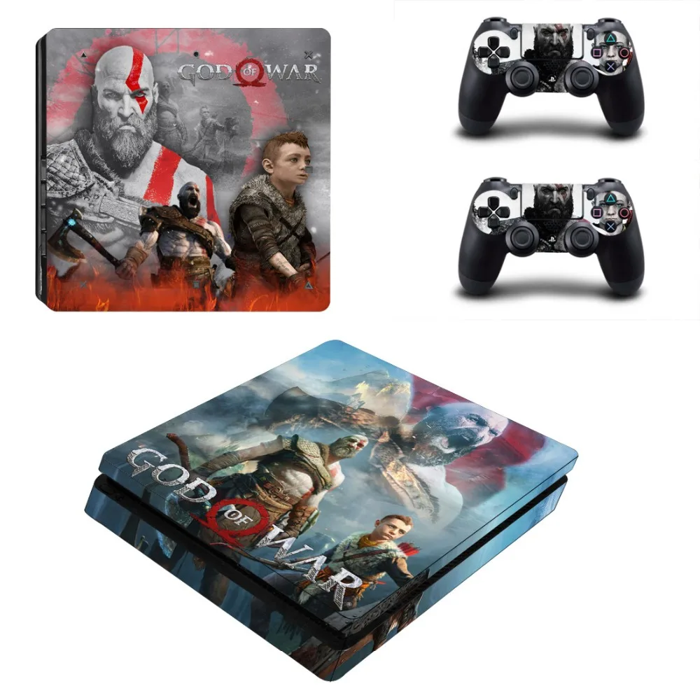 Игровая станция 4 Тонкая консоль и контроллер кожи наклейка s God of War скины для PS4 тонкая консоль и контроллер стикер